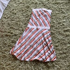 VTG Y2K Small Roxy strapless cream striped dress missing neck tie